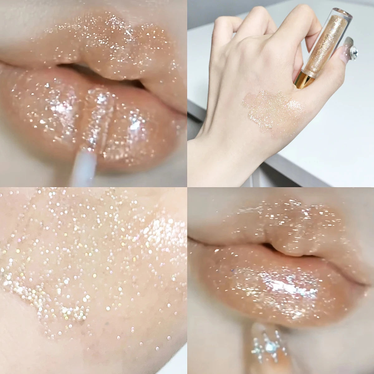 Moisturizing, plump and sparkling lip gloss, water-gloss