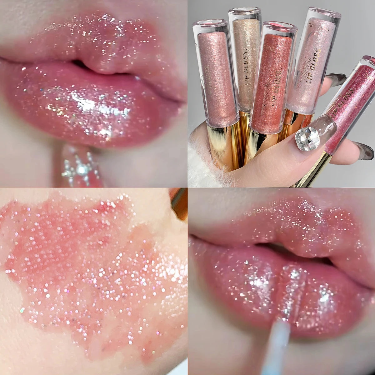 Moisturizing, plump and sparkling lip gloss, water-gloss