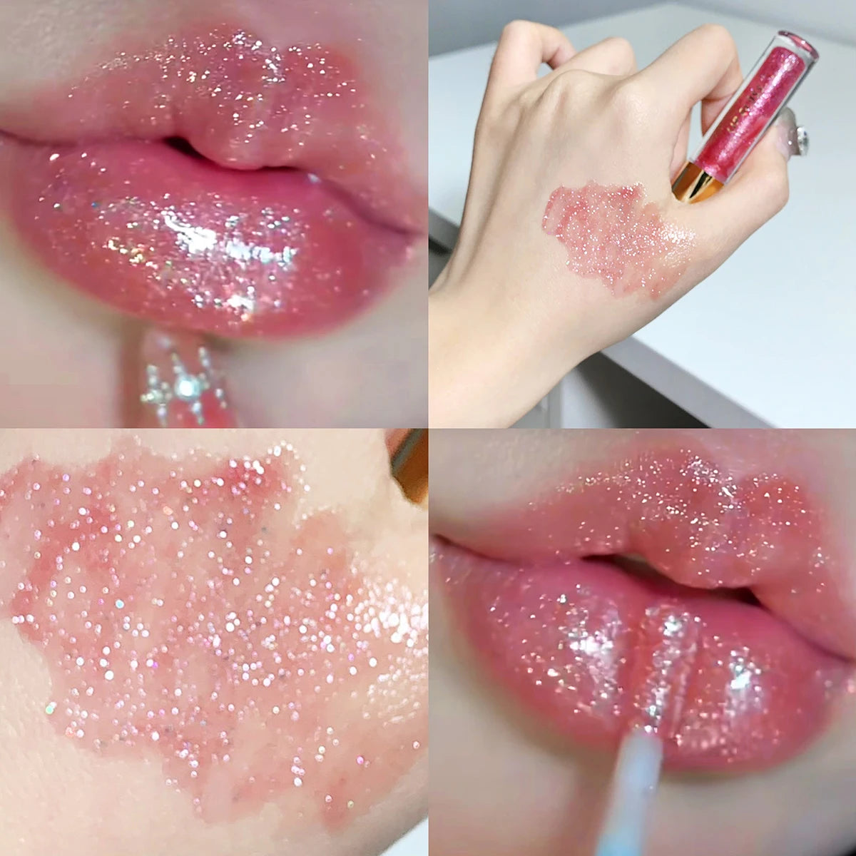 Moisturizing, plump and sparkling lip gloss, water-gloss