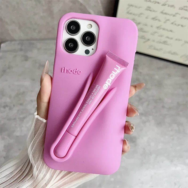 Hot Rhode Lemontini Phone  Case for IPhone 11 12 13 14 15 16 Pro Max Plus 17  Lip Gloss Silicone Cover
