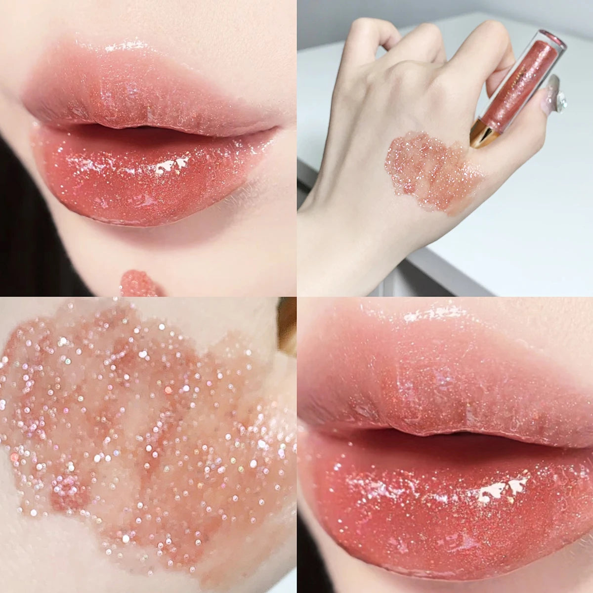 Moisturizing, plump and sparkling lip gloss, water-gloss
